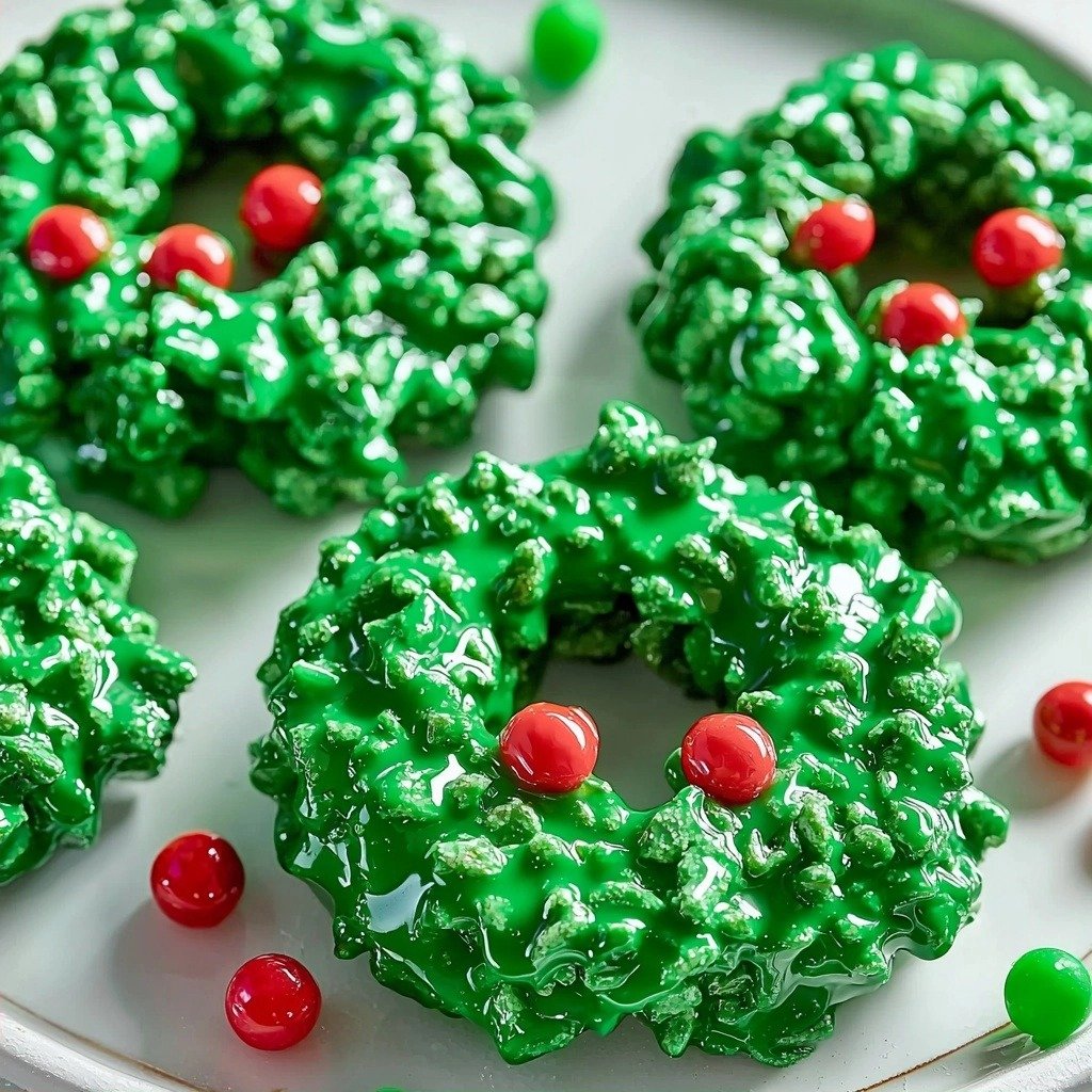 Christmas Wreath Cookies - finished dish