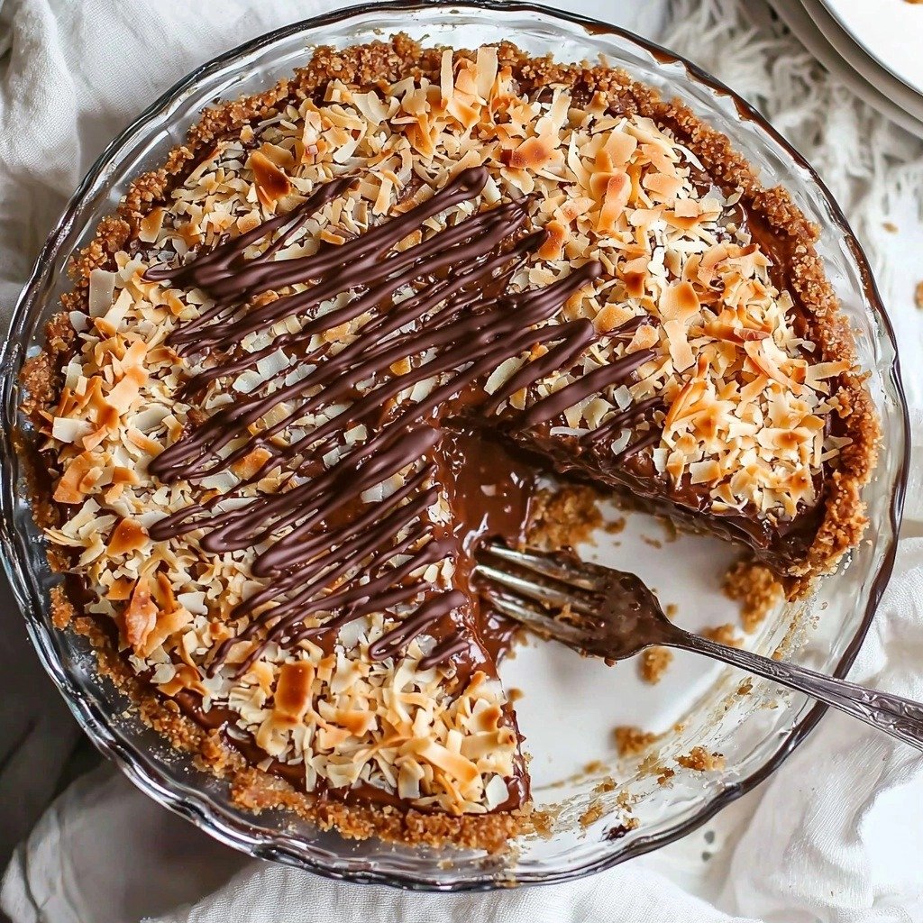 Samoas Cookie Pie - finished dish