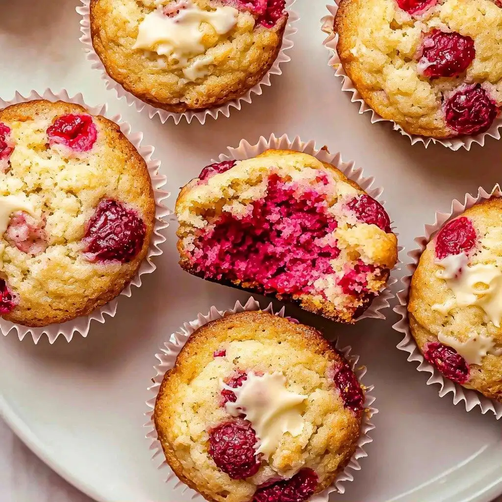 White Chocolate Raspberry Muffins - step by step