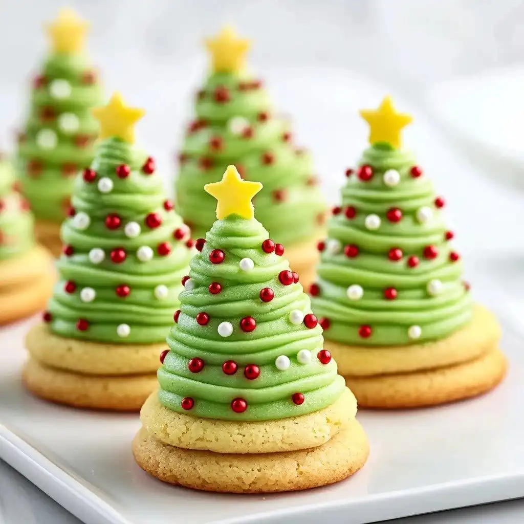 Stacked Sugar Cookie Christmas Trees - finished dish