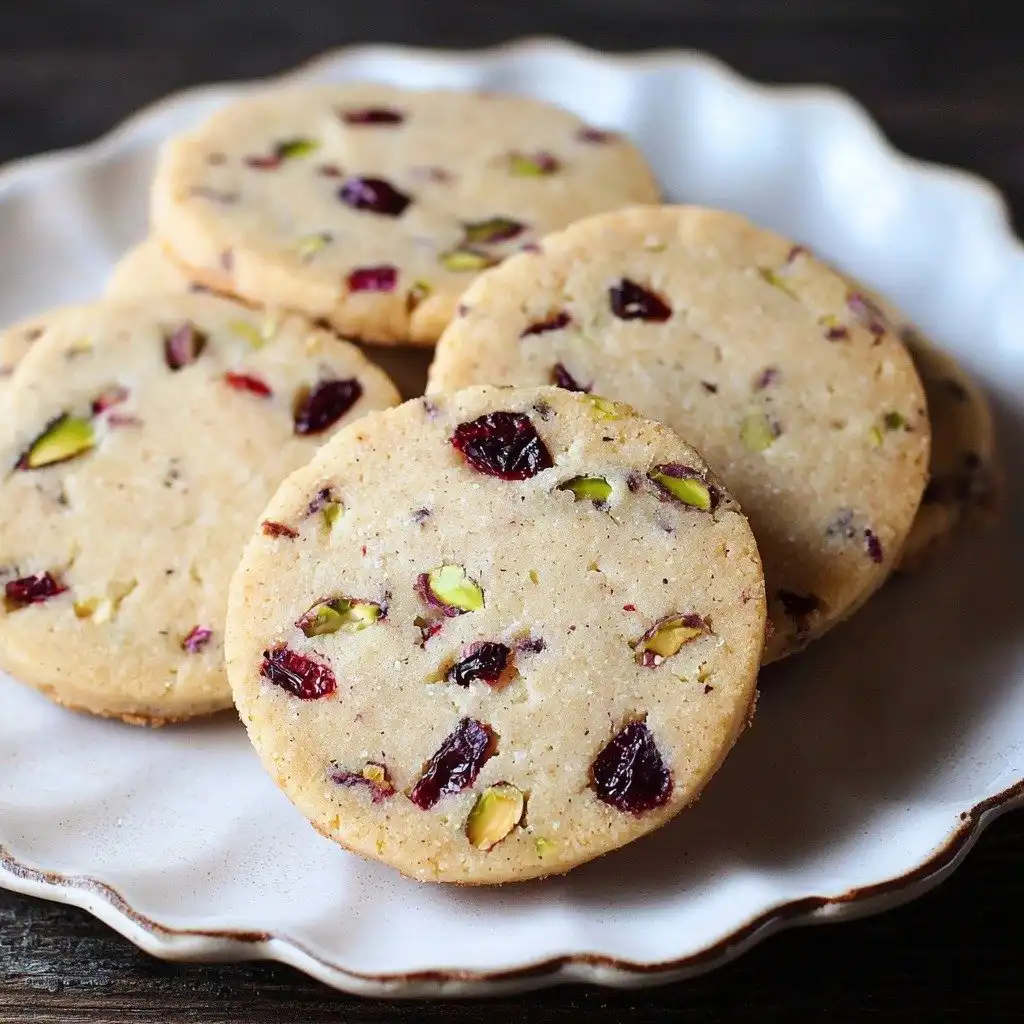 Cranberry Pistachio Shortbread - finished dish