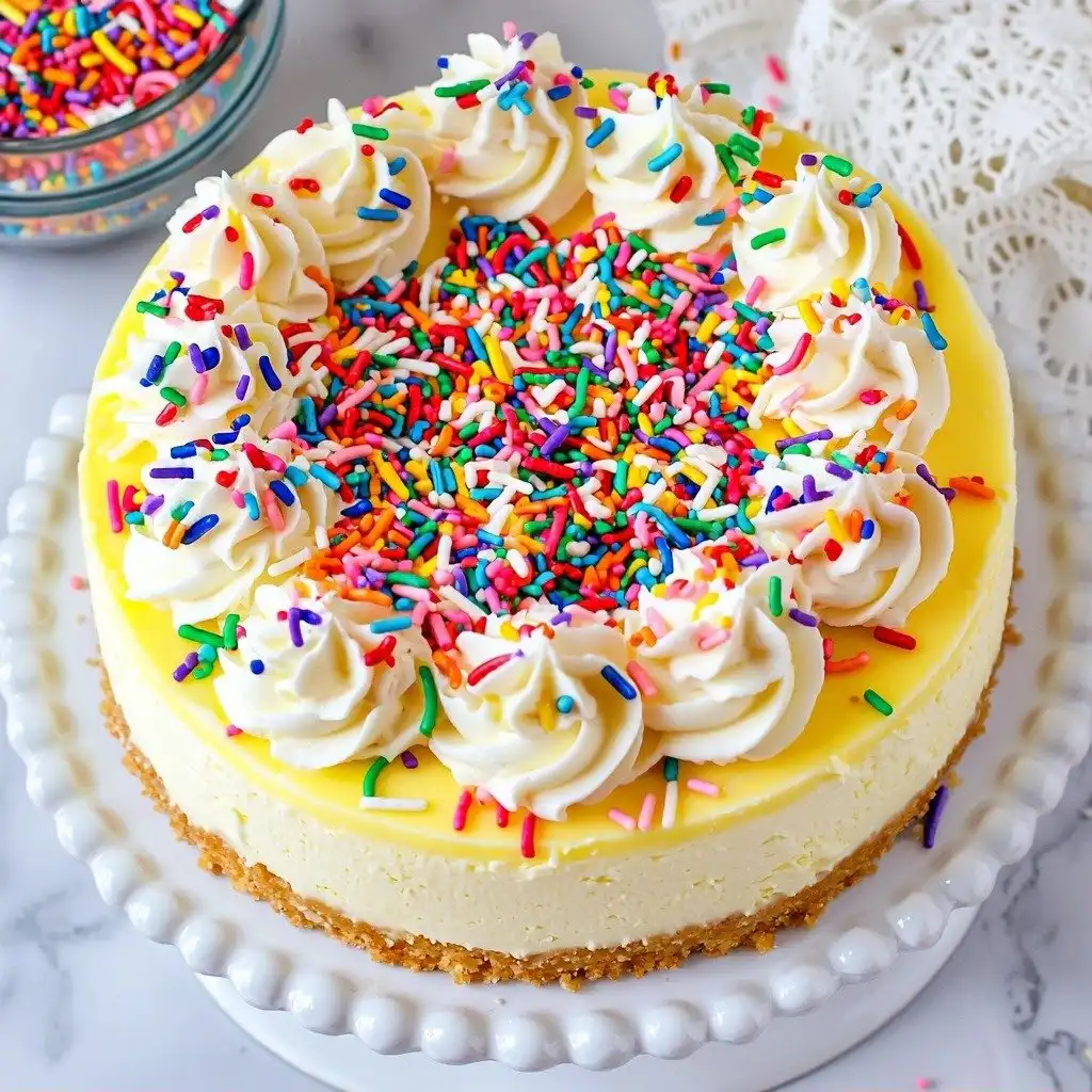 Funfetti Cheesecake - finished dish