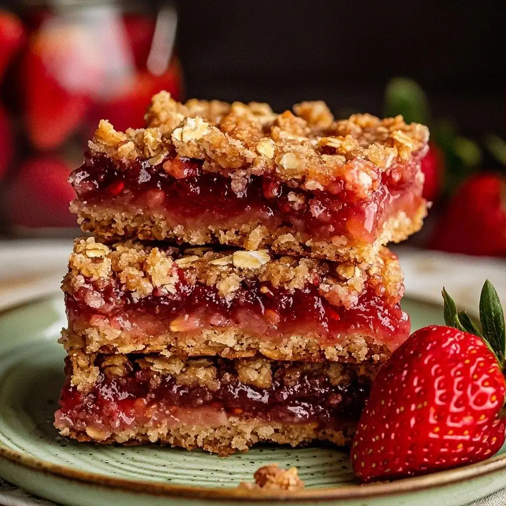 Strawberry Oat Crumble Bars - step by step