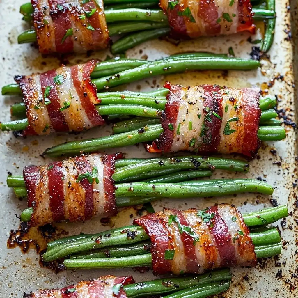 Green Bean Bundles - step by step