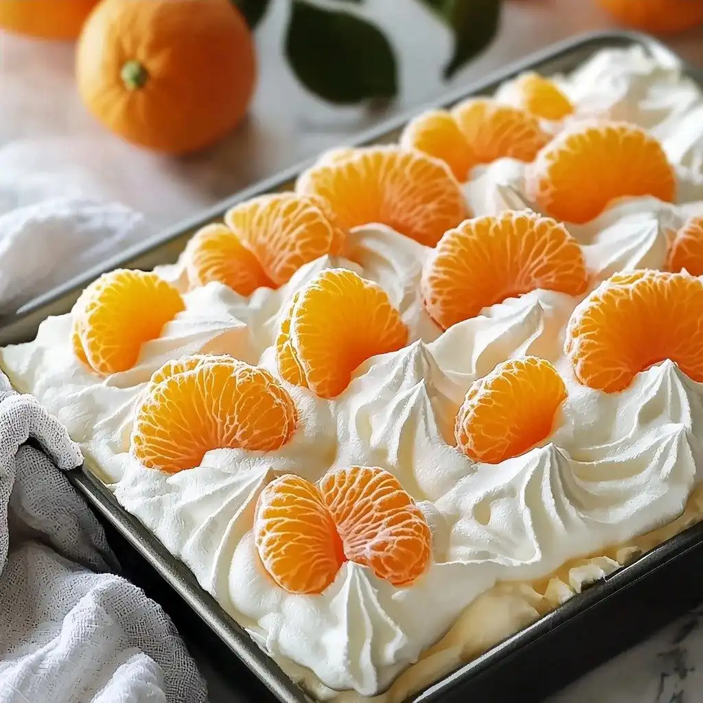 Orange Jello Poke Cake - step by step