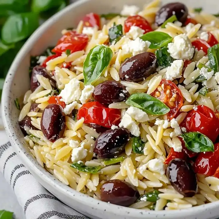 Orzo Pasta Salad with Feta and Sun Dried Tomatoes - featured image