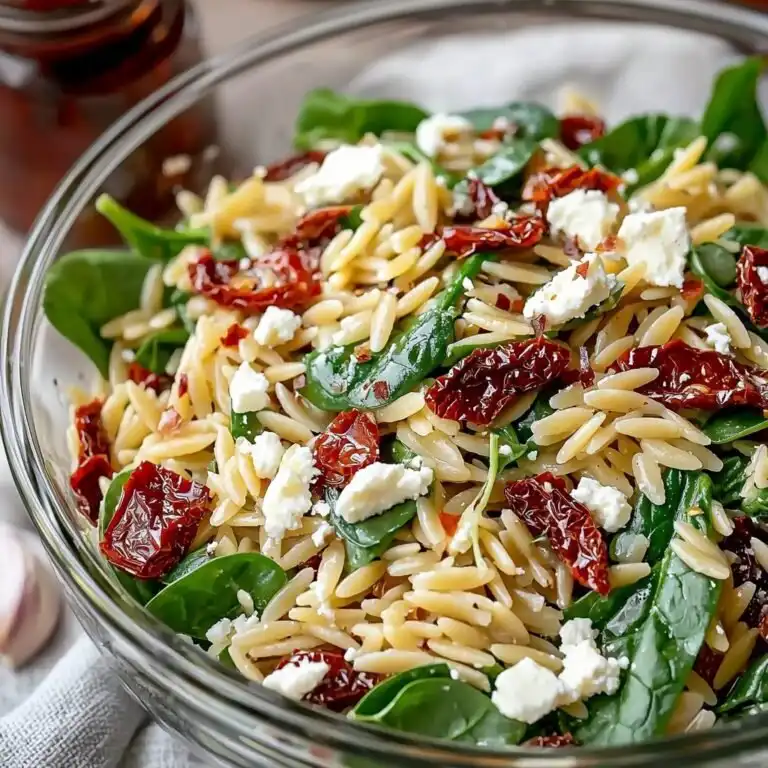 Orzo Salad with Spinach, Feta & Sundried Tomatoes - featured image
