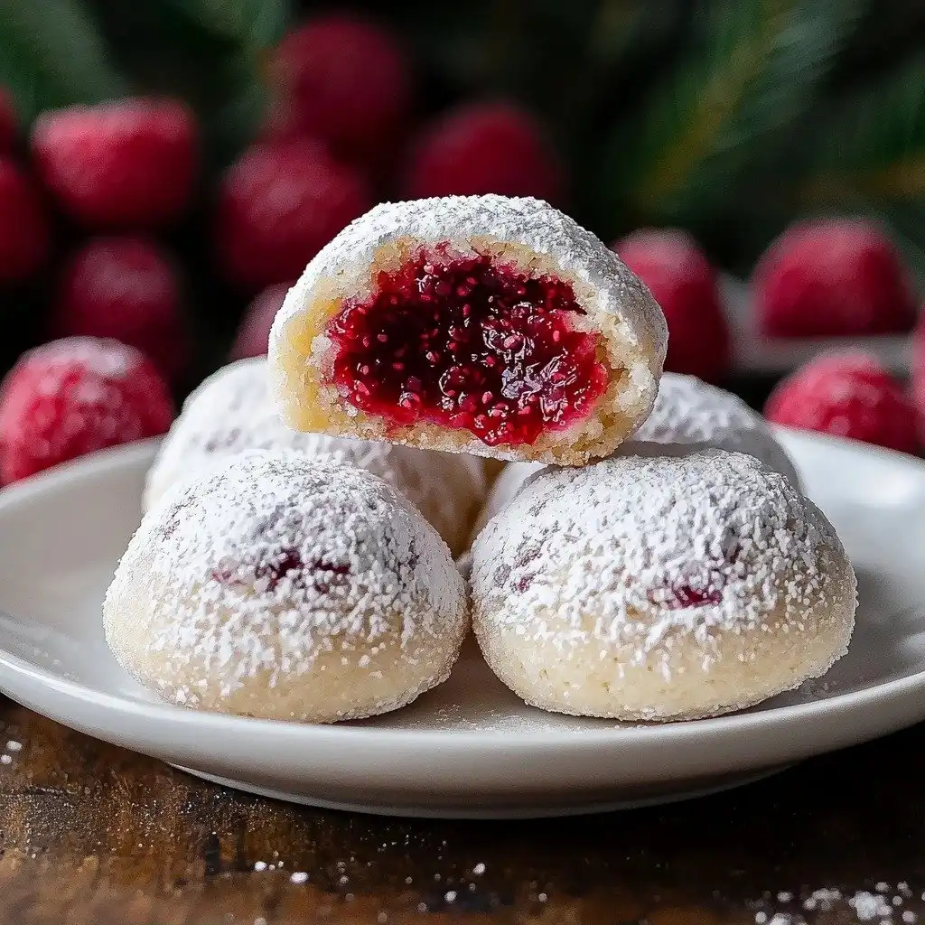 Raspberry Almond Snowball Cookies Delightful Easy Recipe - step by step
