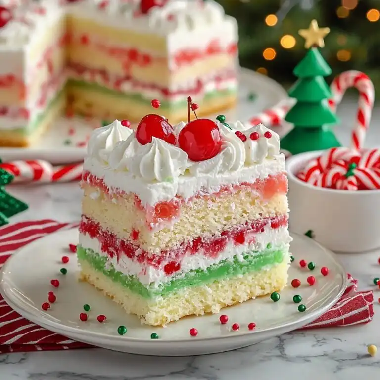 Christmas Jello Poke Cake - featured image