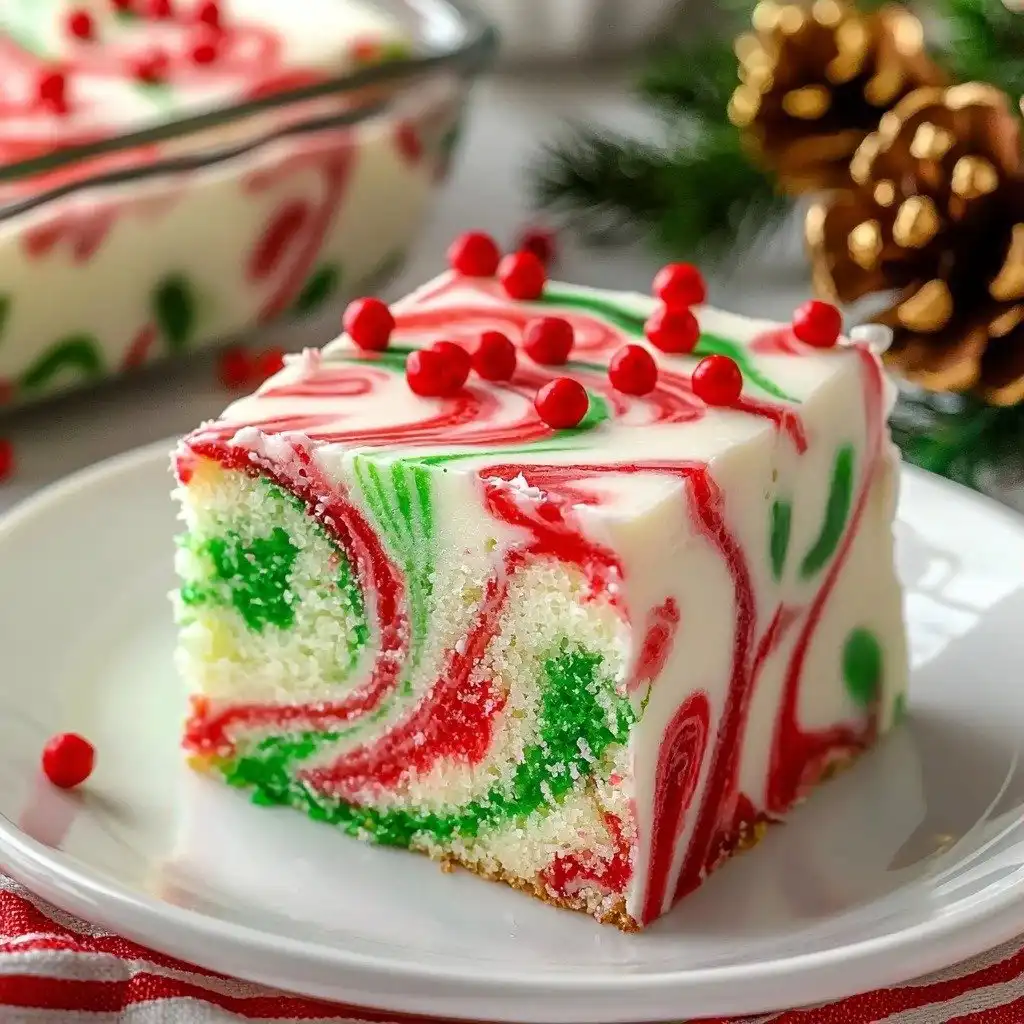 Christmas Jello Poke Cake - step by step