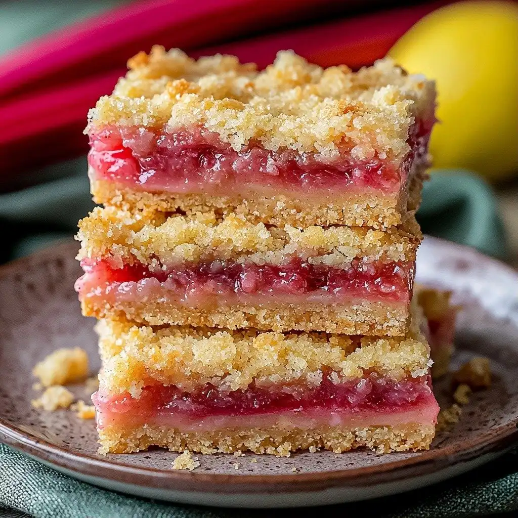 Homemade Rhubarb Shortbread Bars - step by step