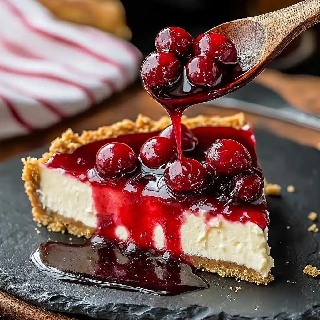 No-Bake Cheesecake Recipe - finished dish
