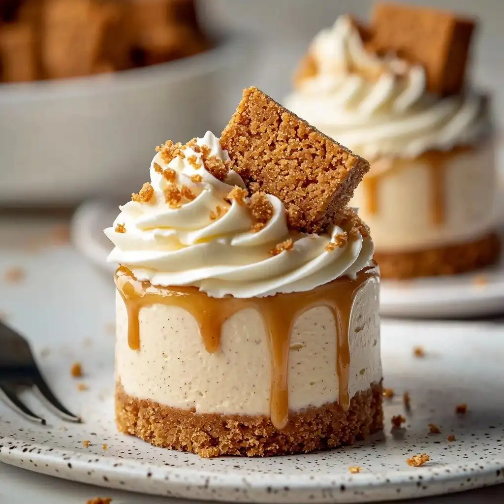 No Bake Mini Biscoff Cheesecakes - step by step