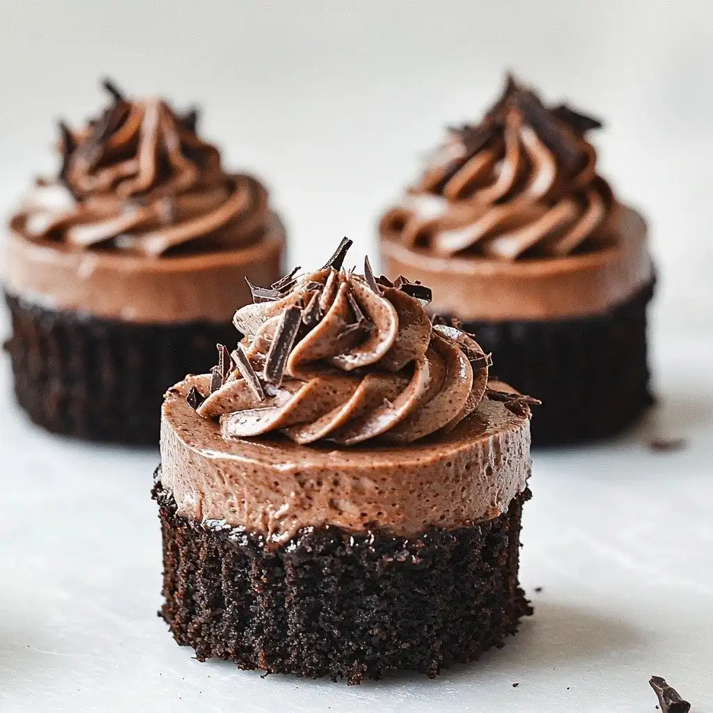 Mini Triple Chocolate Cheesecakes - finished dish