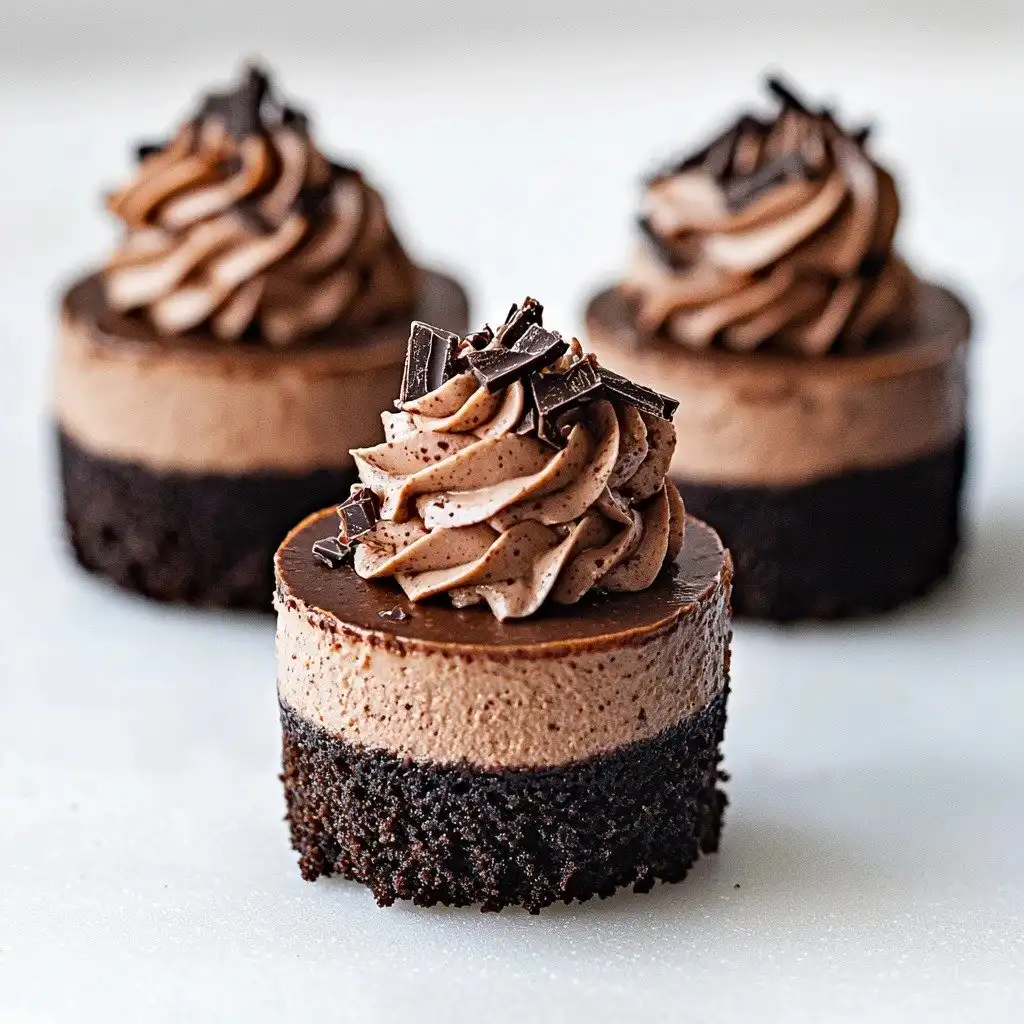 Mini Triple Chocolate Cheesecakes - step by step
