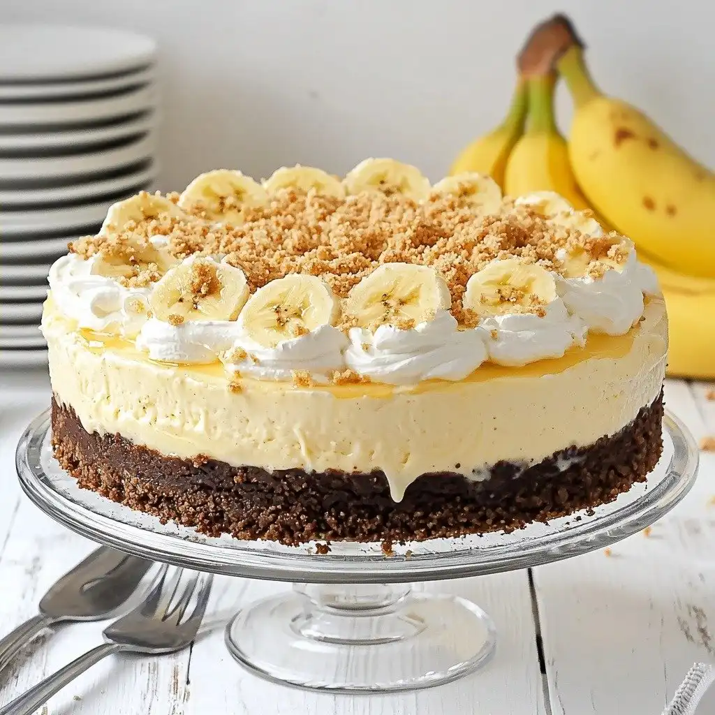 Keto Banana Pudding Cheesecake - finished dish