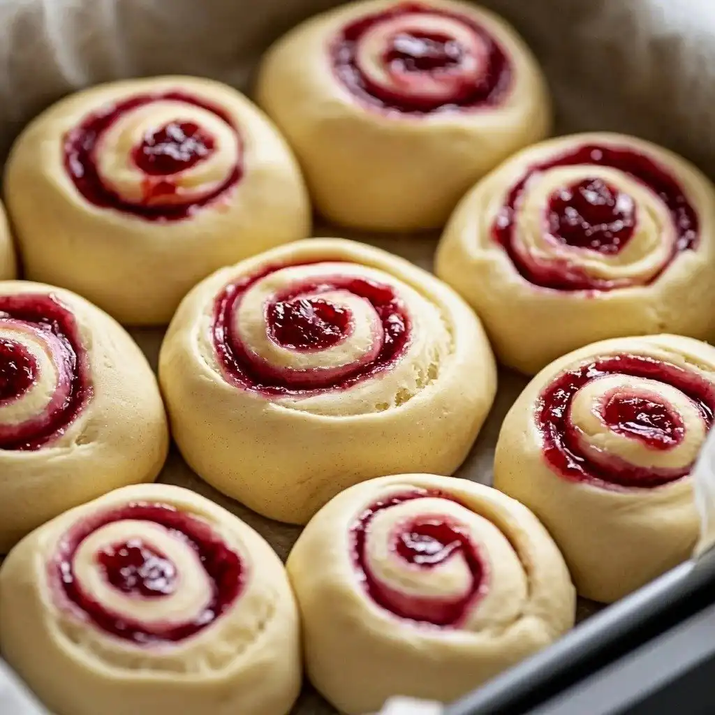 Strawberry Cinnamon Rolls - step by step