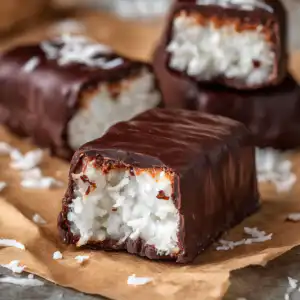 RAW VEGAN CHOCOLATE COVERED COCONUT BARS