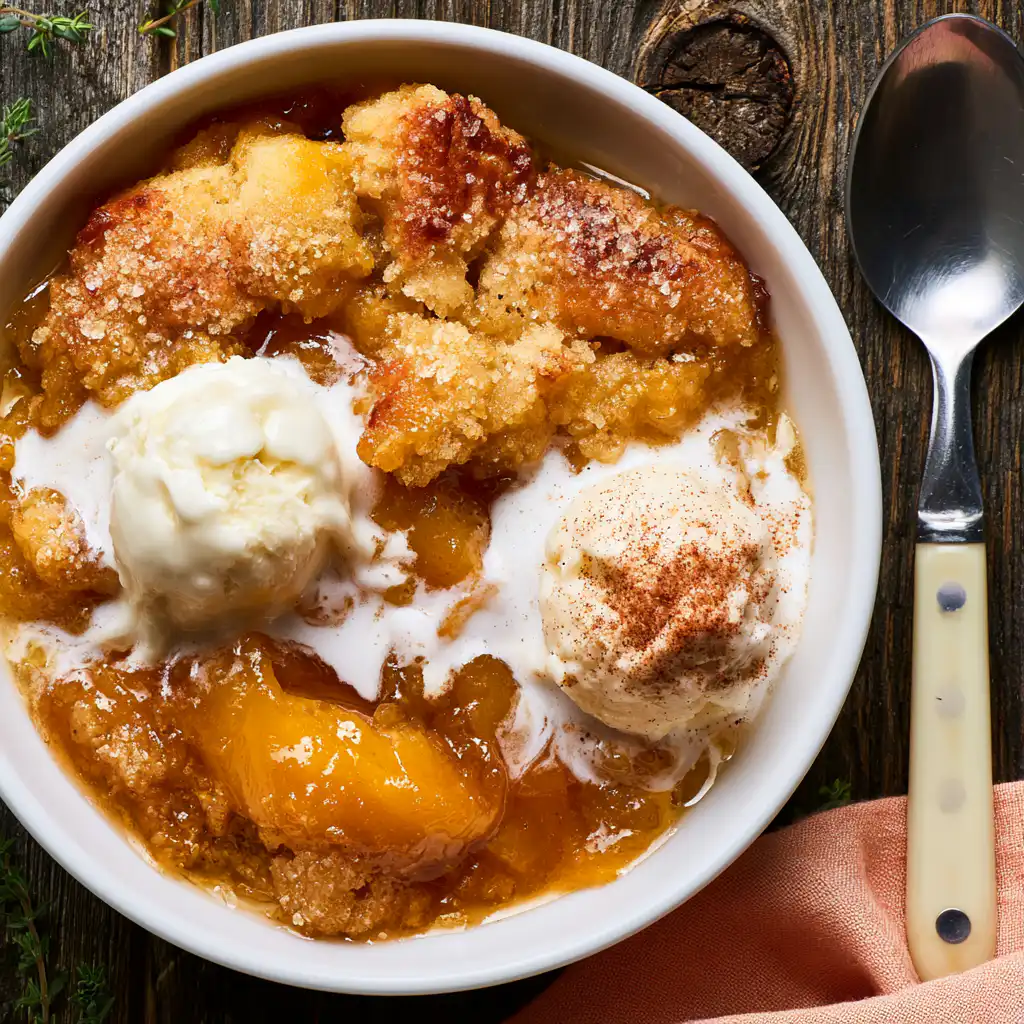 Easy Southern Peach Cobbler [with Canned Peaches] - step by step